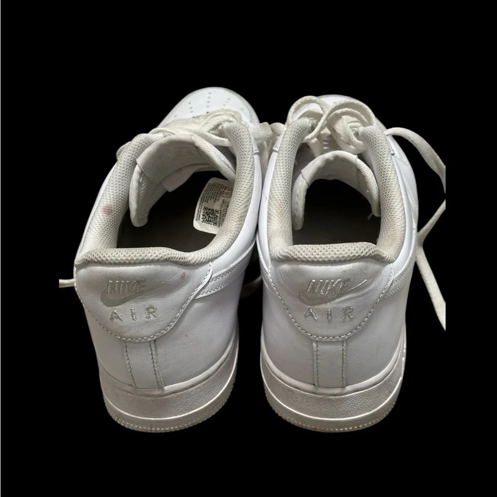 Men’s Nike Air Force AF1 Size 11.5 Swoosh Leather Shoe Sneaker Triple White